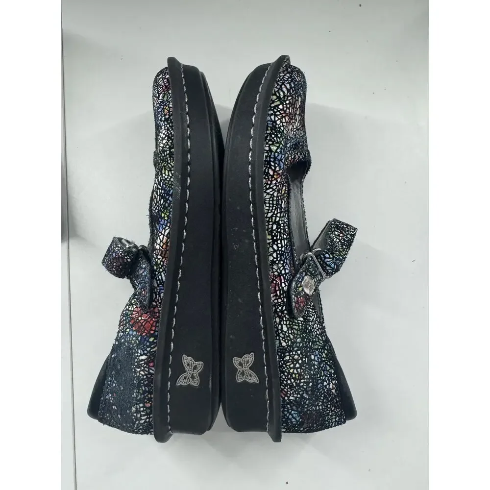 Alegria Belle Cathedral Mary Jane Shoes Rainbow Leather Clog Sz 38 Size 8